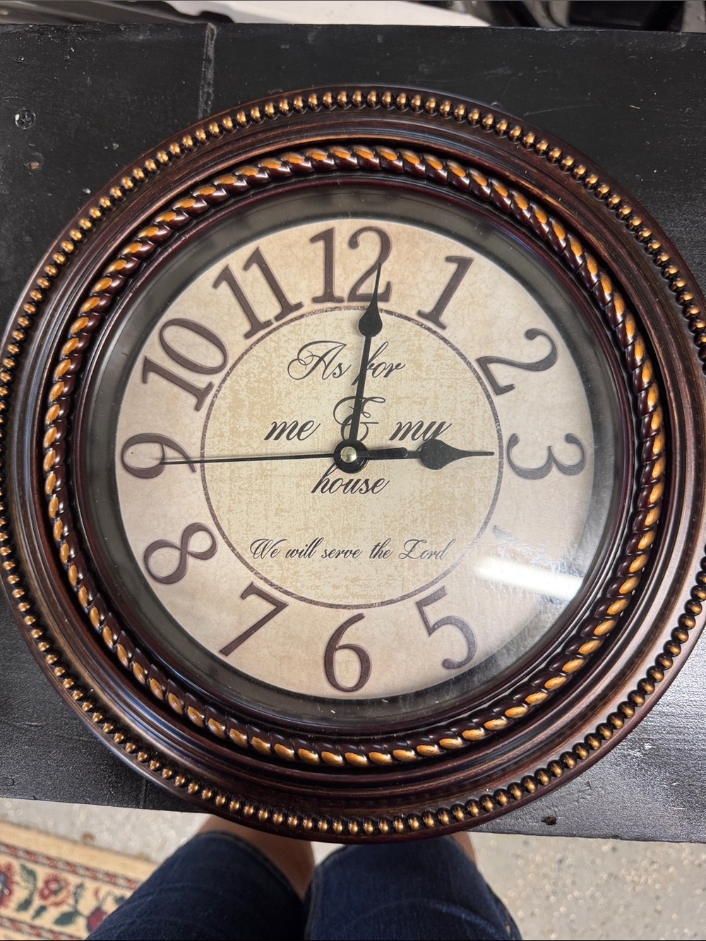 Classic Brown Decorative Wall Clock with Inspirational Script